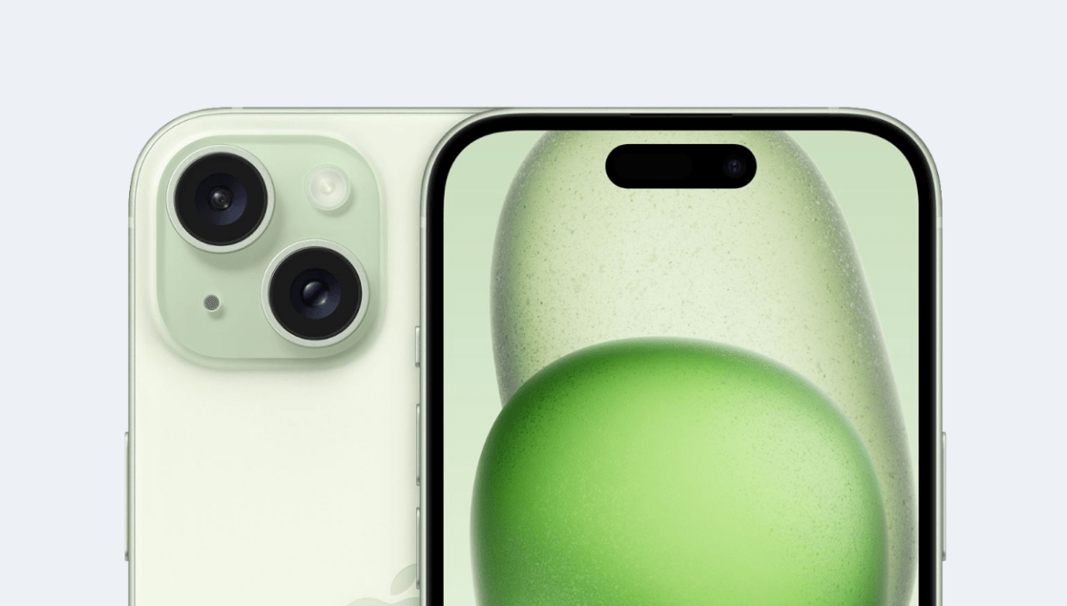 Apple iPhone 15 (2023), viewport CSS de 393 x 852 pixels