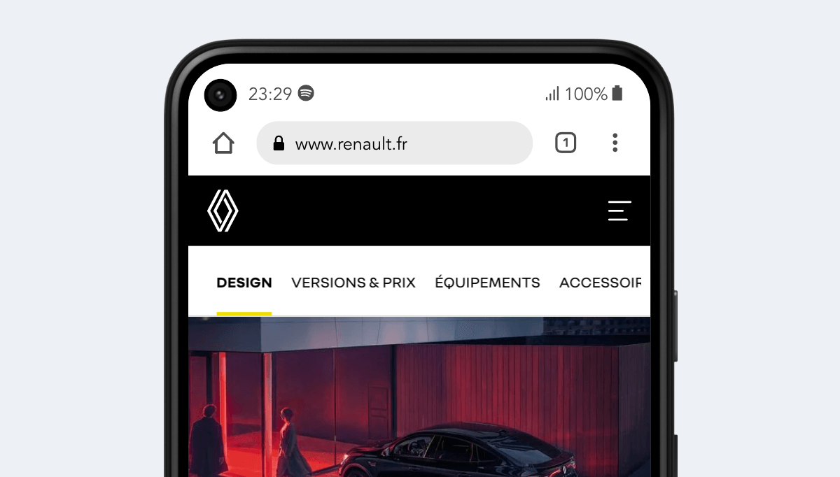 Google Pixel 5, viewport CSS de 393 x 851 píxeles
