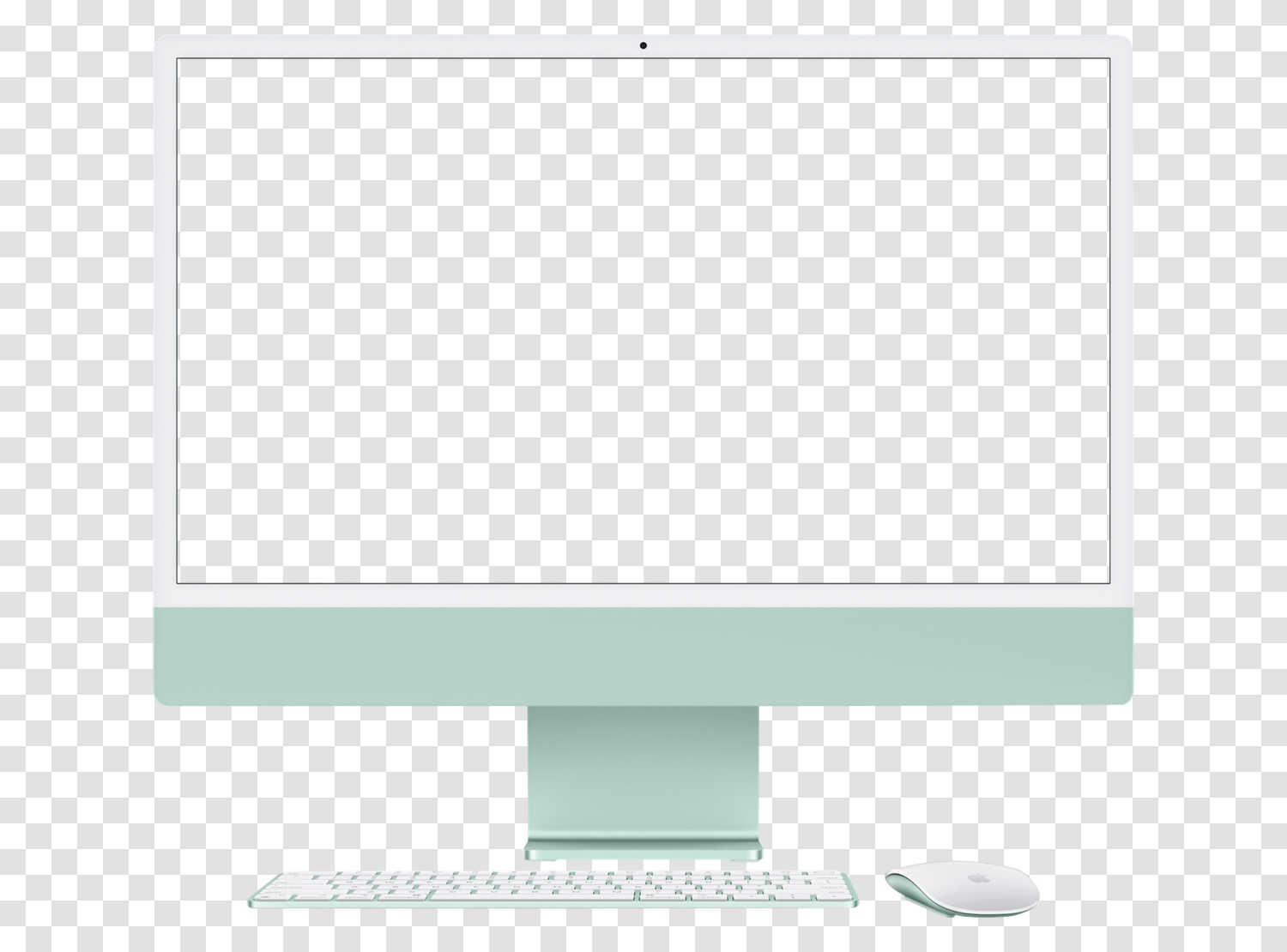 Mockup iMac 24" in transparent PNG, empty screen
