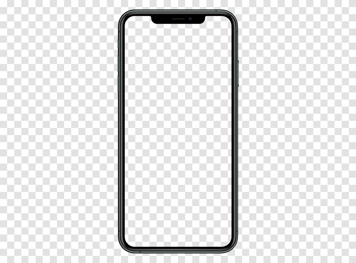 透明PNGのApple iPhone 11 Pro Maxモックアップ、空の画面