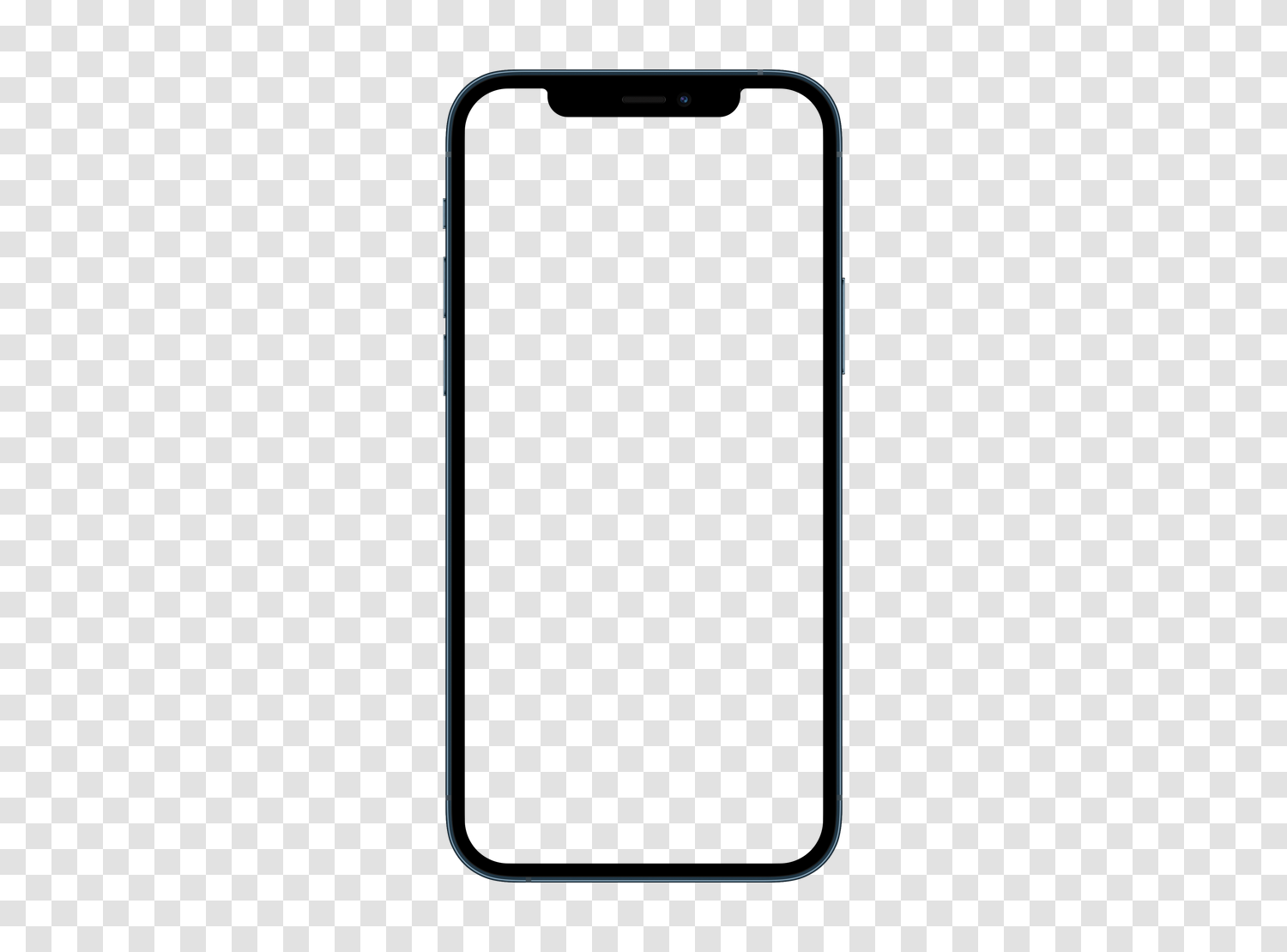 Mockup Apple iPhone 12 Pro en PNG transparente, pantalla vacía