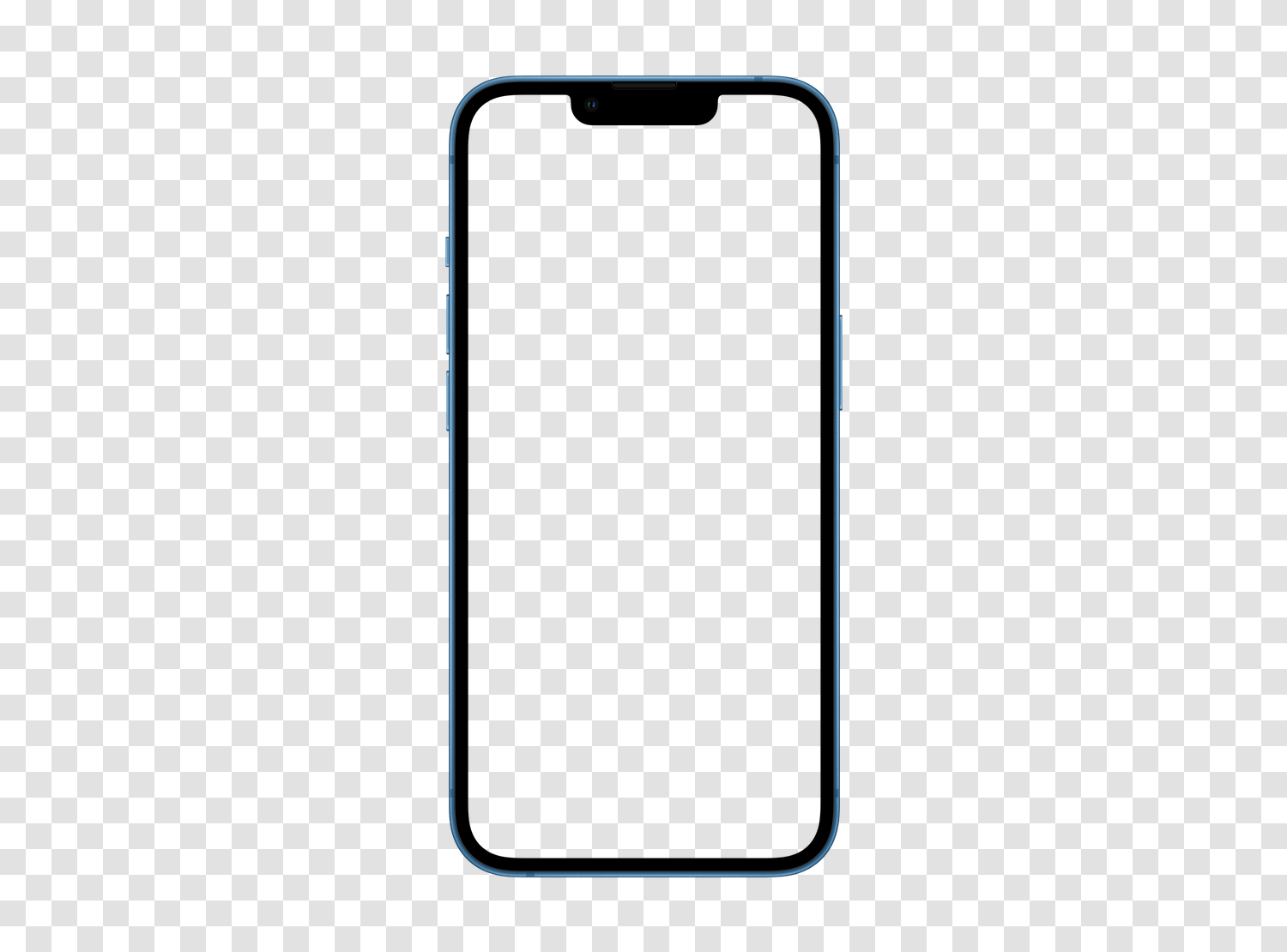 Mockup Apple iPhone 13 en PNG transparente, pantalla vacía