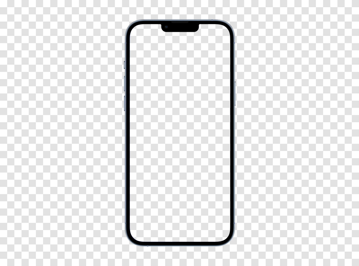 Mockup Apple iPhone 13 PRO in transparent PNG, empty screen
