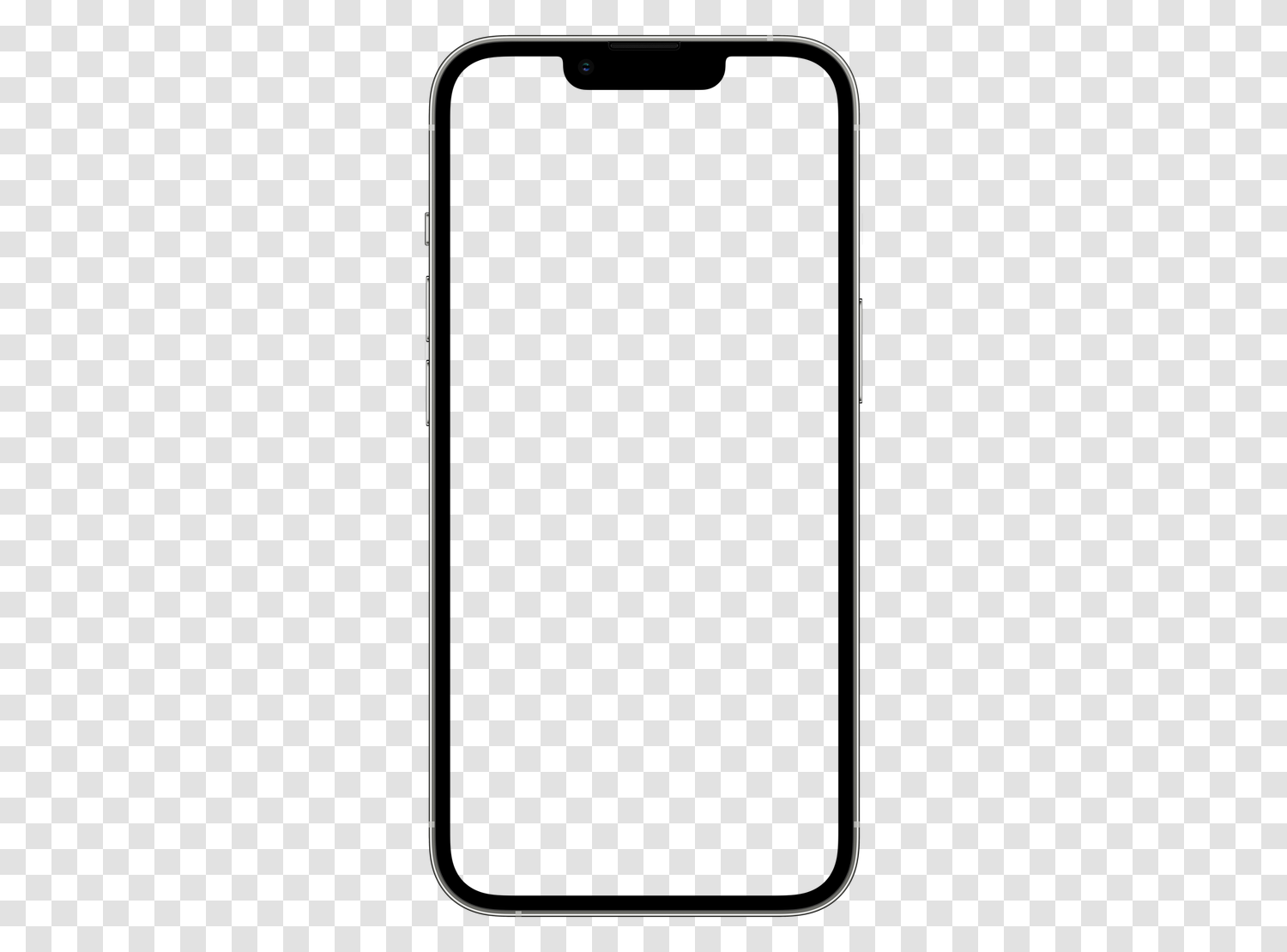 透明PNGのApple iPhone 13 PRO MAXモックアップ、空の画面