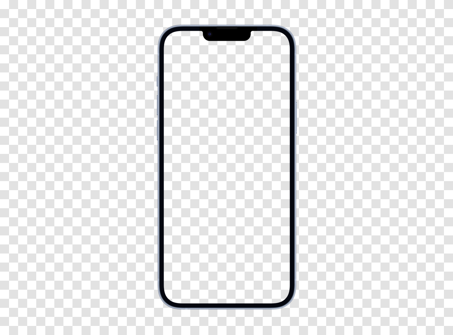 Apple iPhone 14模型为透明PNG，空屏幕