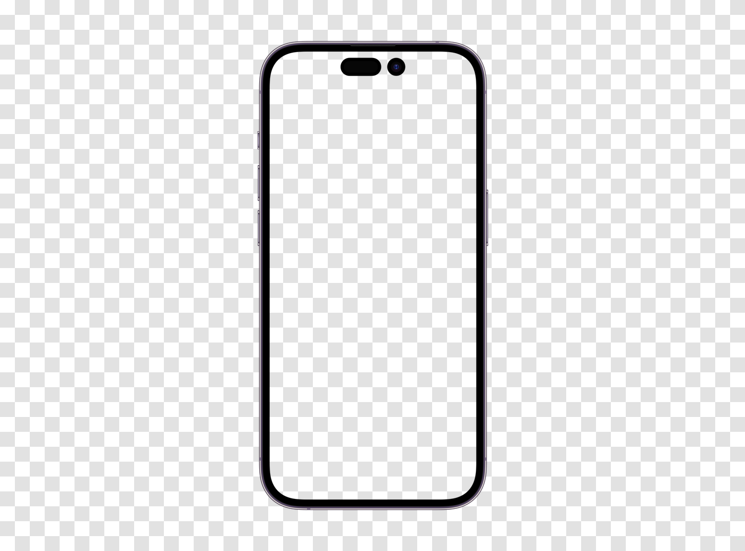 Mockup Apple iPhone 14 PRO in transparent PNG, empty screen