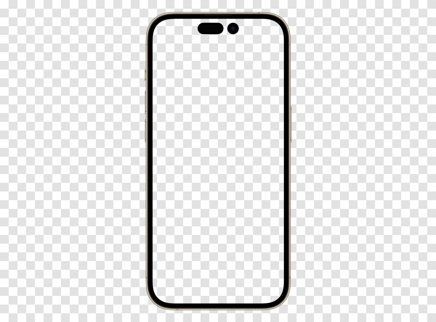 透明PNGのApple iPhone 14 PRO MAXモックアップ、空の画面