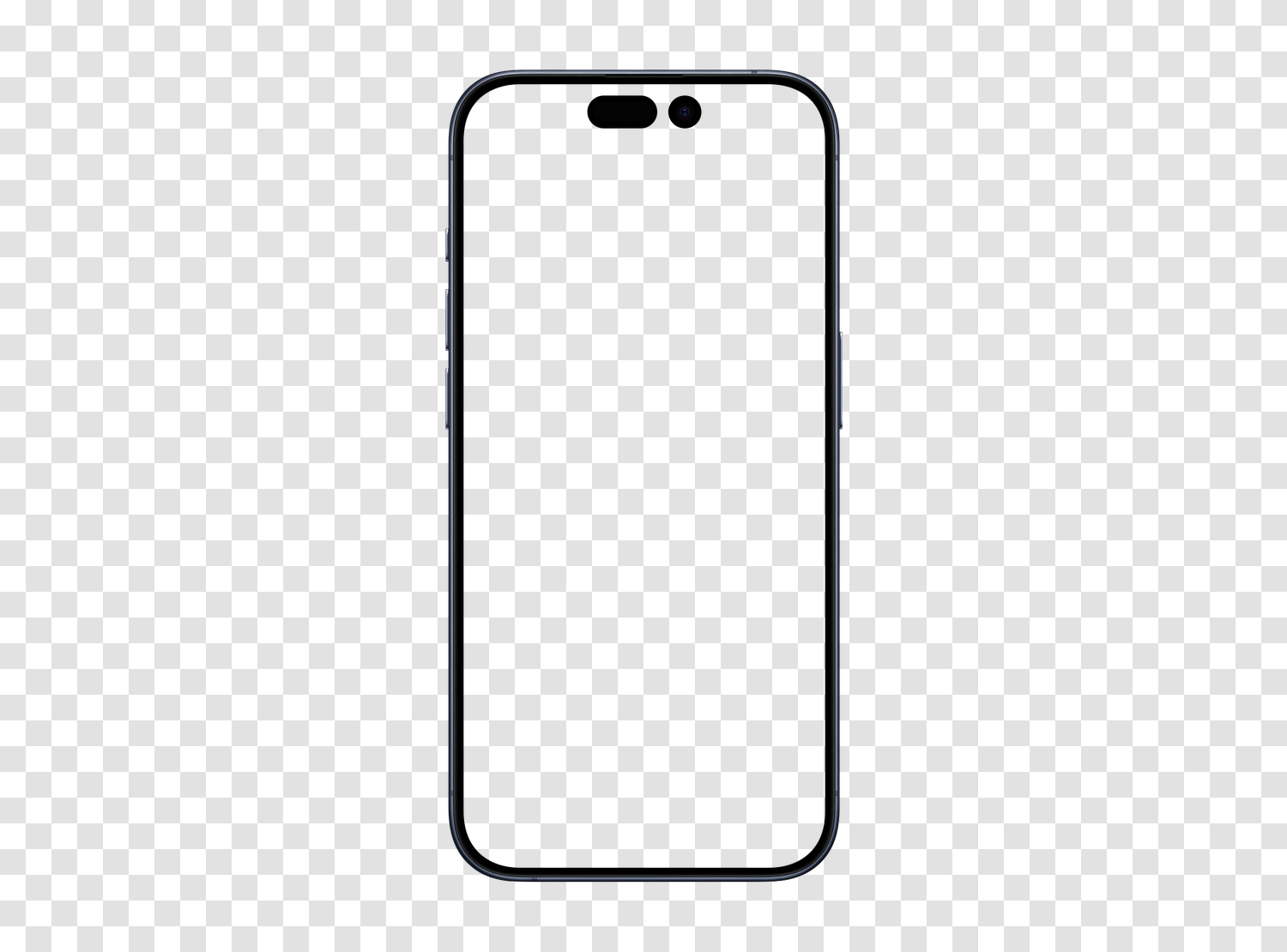 Mockup Apple iPhone 15 PRO in transparent PNG, empty screen