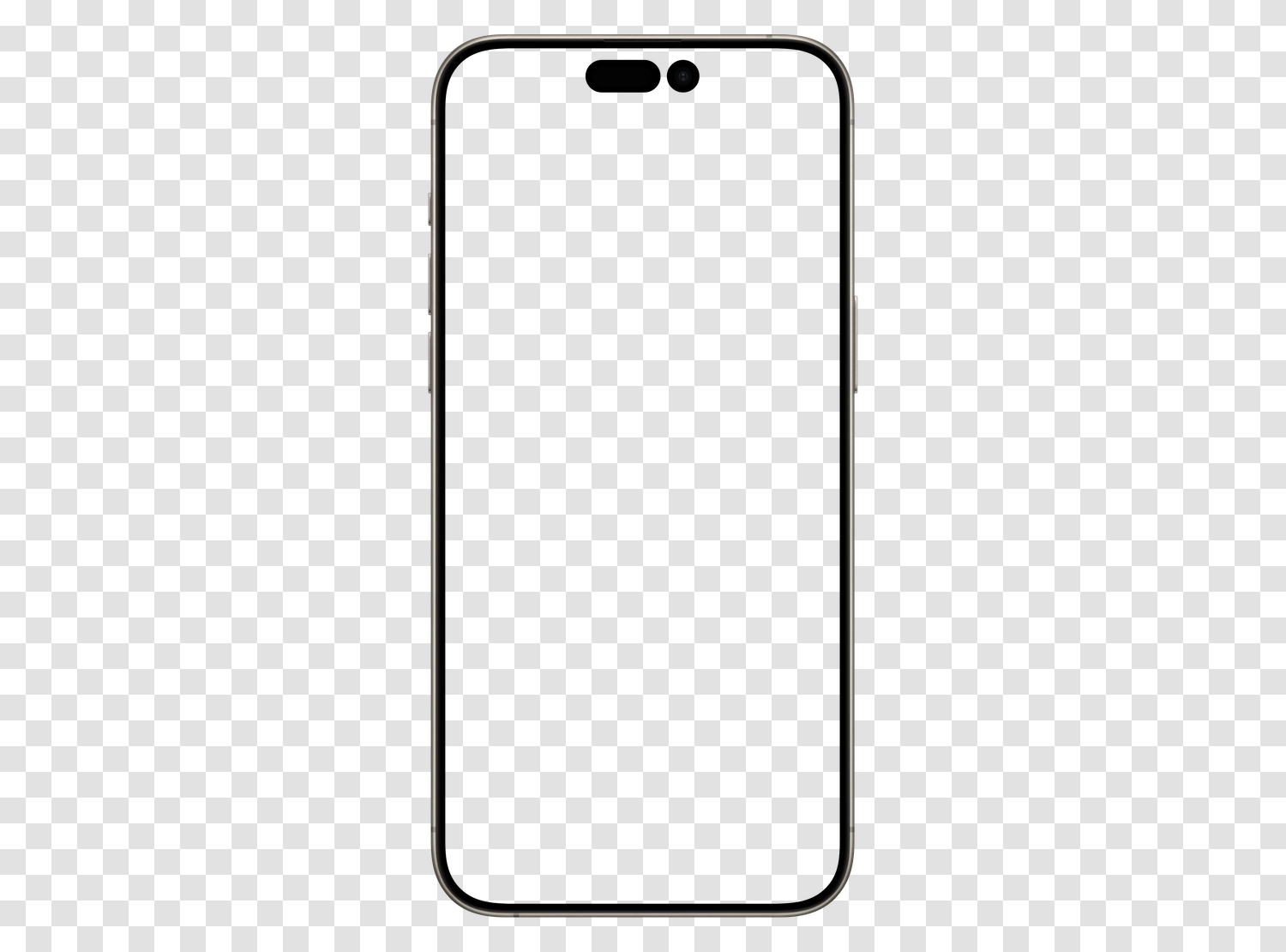 Mockup Apple iPhone 15 PRO MAX en PNG transparent, écran vide