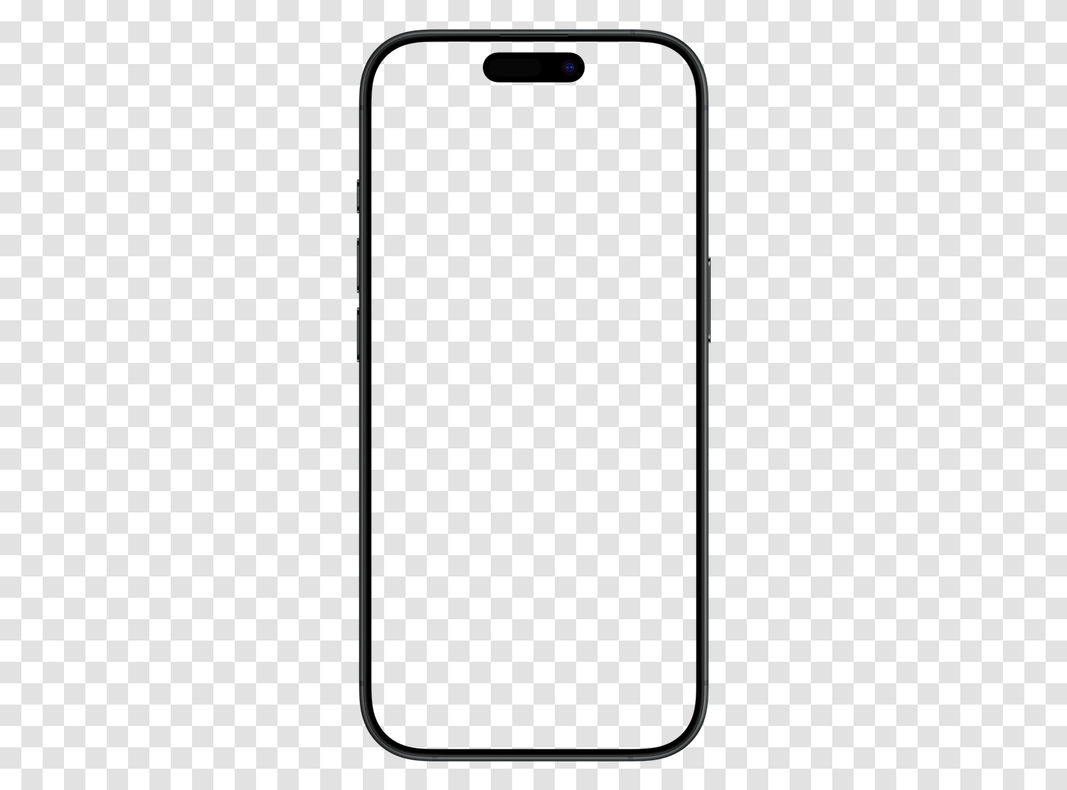 Mockup Apple iPhone 16 PRO MAX en PNG transparent, écran vide