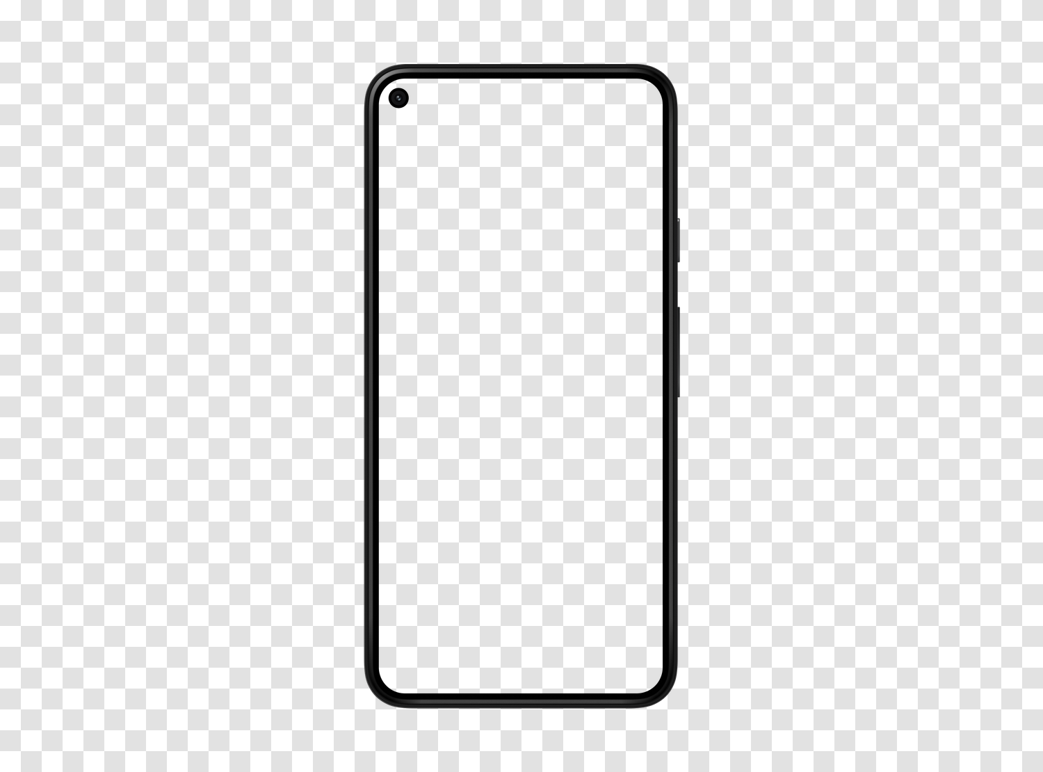 Mockup Google Pixel 5 in transparent PNG, empty screen