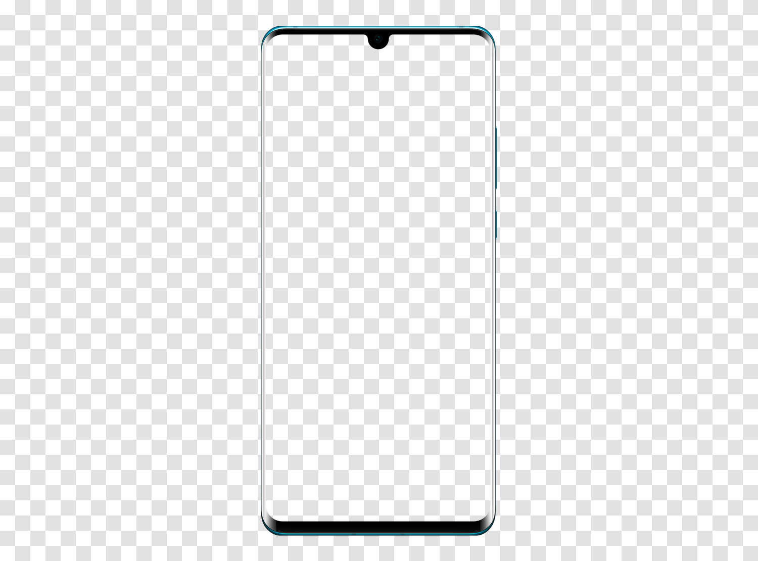 Mockup Huawei P30 PRO en PNG transparent, écran vide