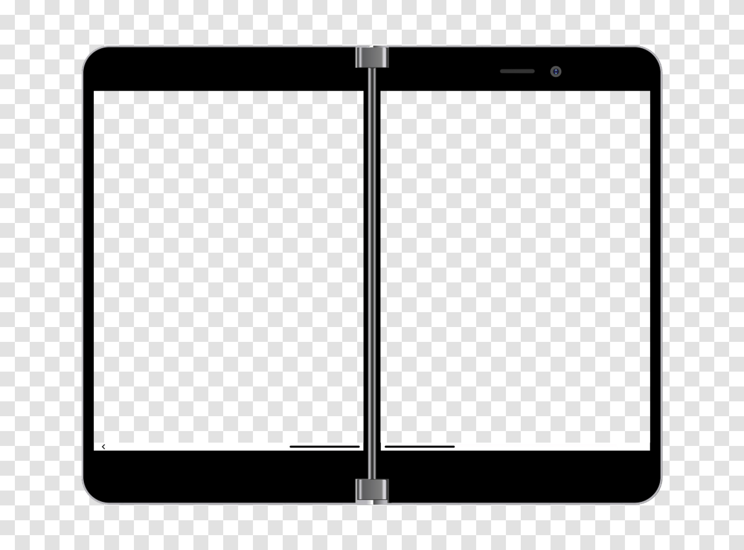 Mockup Microsoft Surface Duo en PNG transparent, écran vide