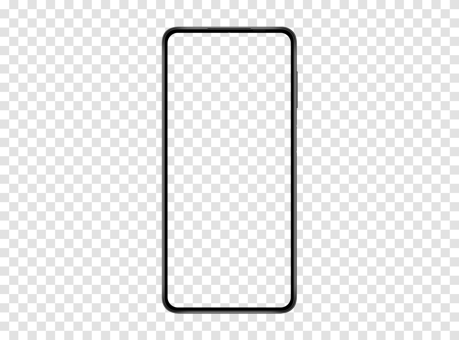 Mockup Generic device on Android en PNG transparent, écran vide
