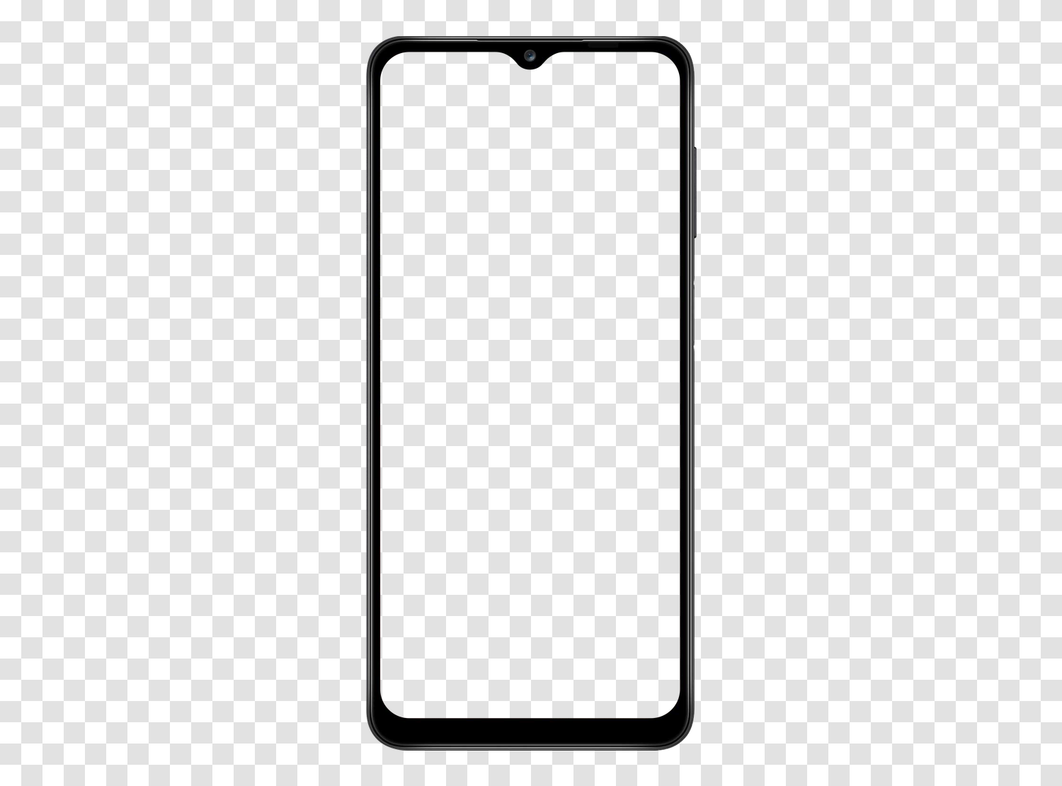 Mockup Samsung Galaxy A12 en PNG transparent, écran vide