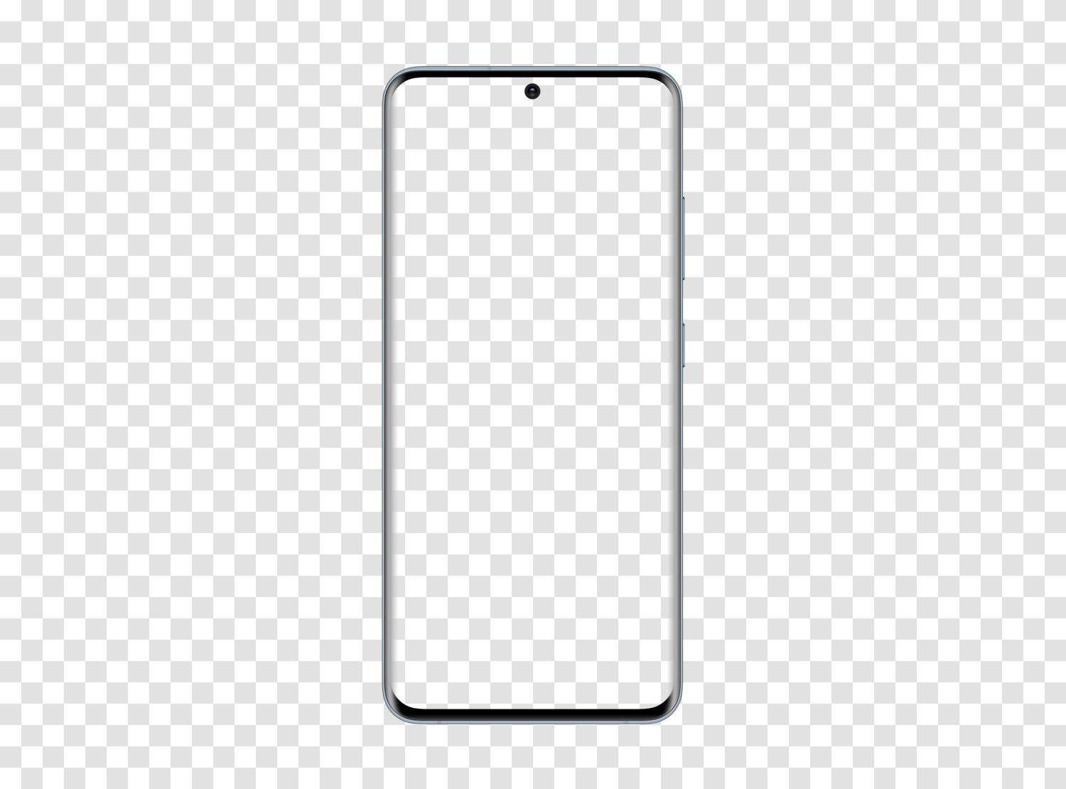 Samsung Galaxy S20模型为透明PNG，空屏幕