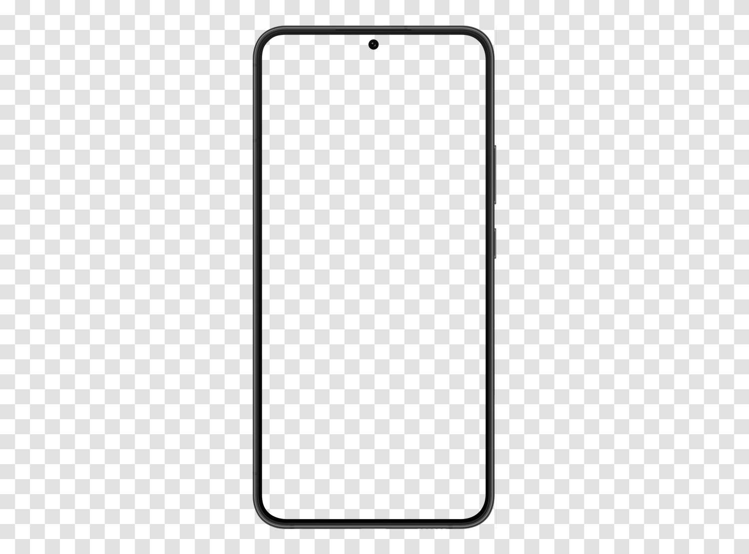 Mockup Samsung Galaxy S22+ en PNG transparente, pantalla vacía