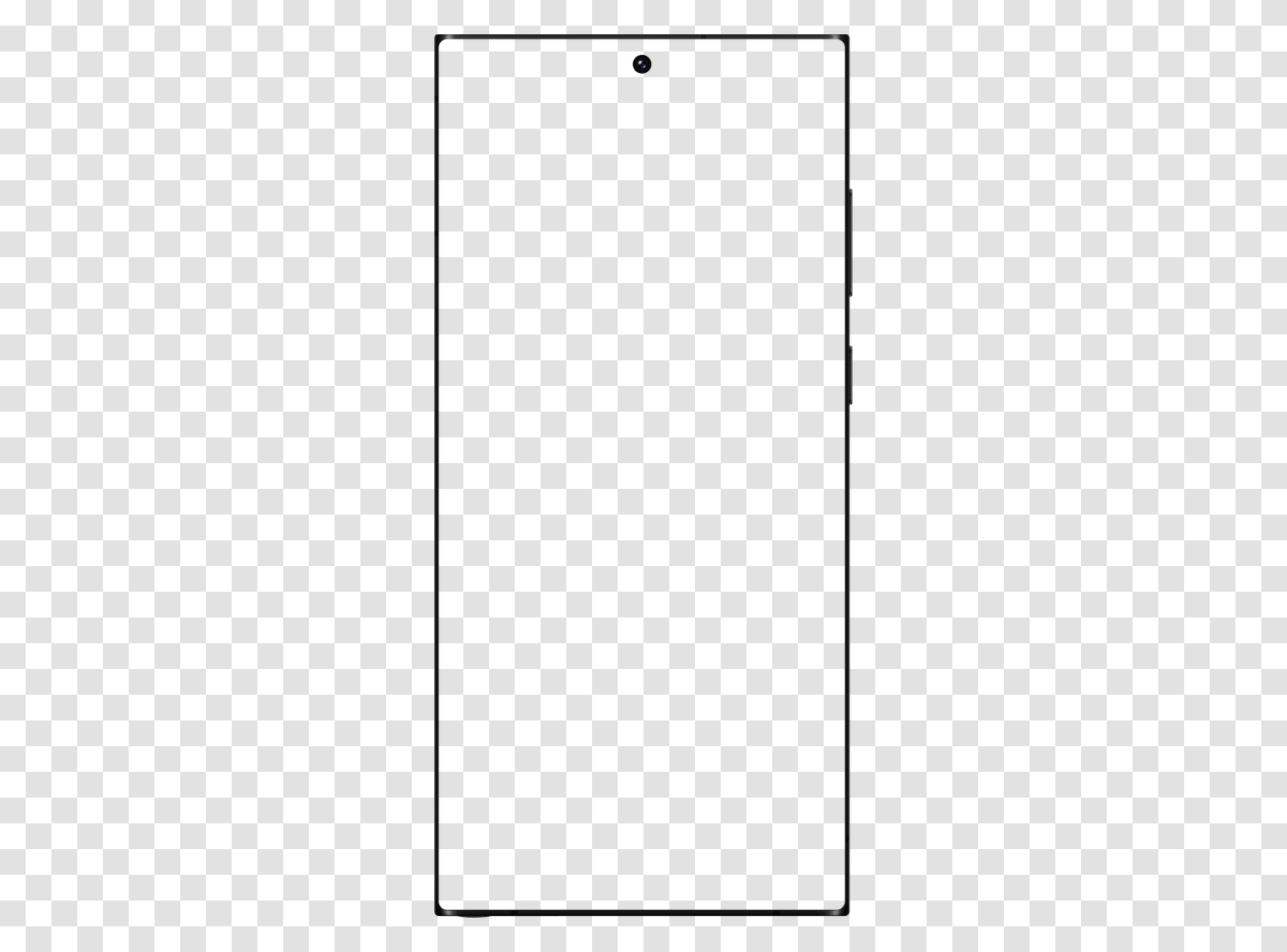 透明PNGのSamsung Galaxy S22 ULTRAモックアップ、空の画面
