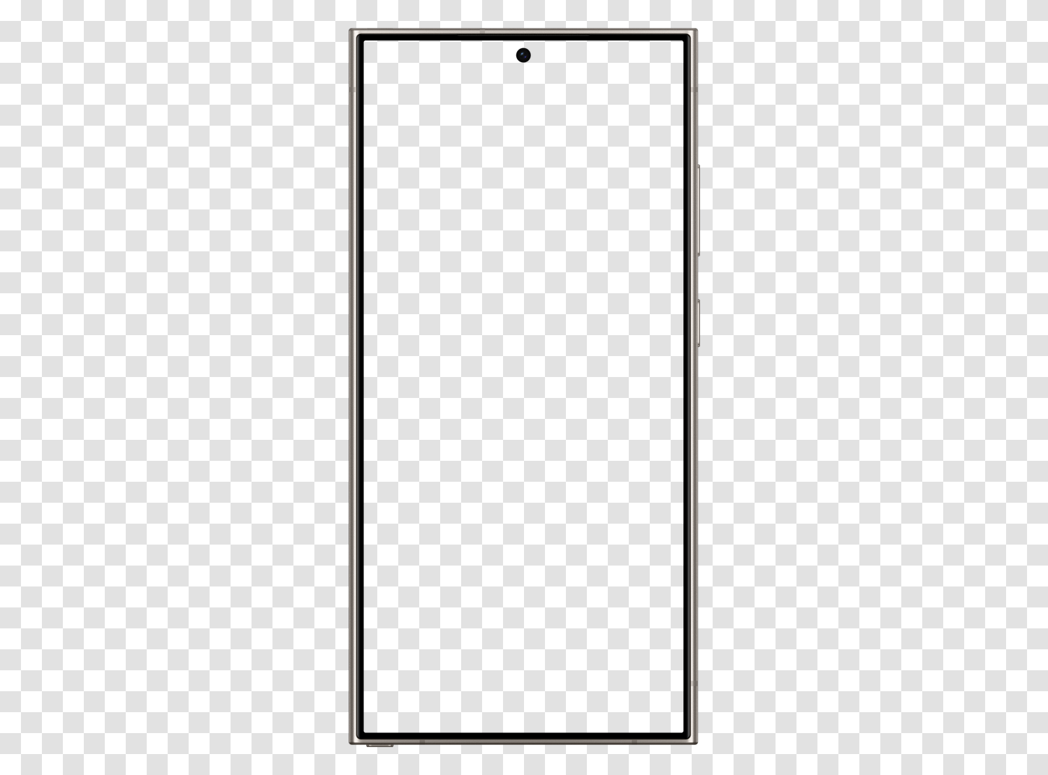 Mockup Samsung Galaxy S24 Ultra en PNG transparent, écran vide