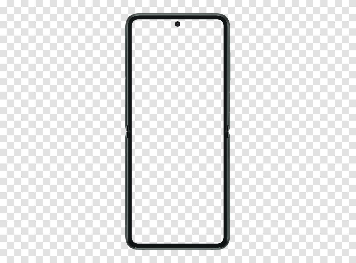 Mockup Samsung Galaxy Z Flip3 en PNG transparente, pantalla vacía